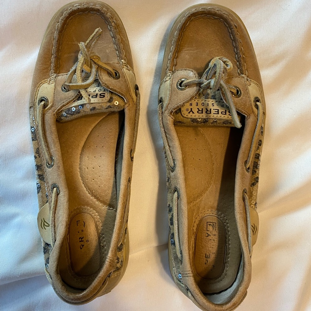 Sperry cheetah boat shoes